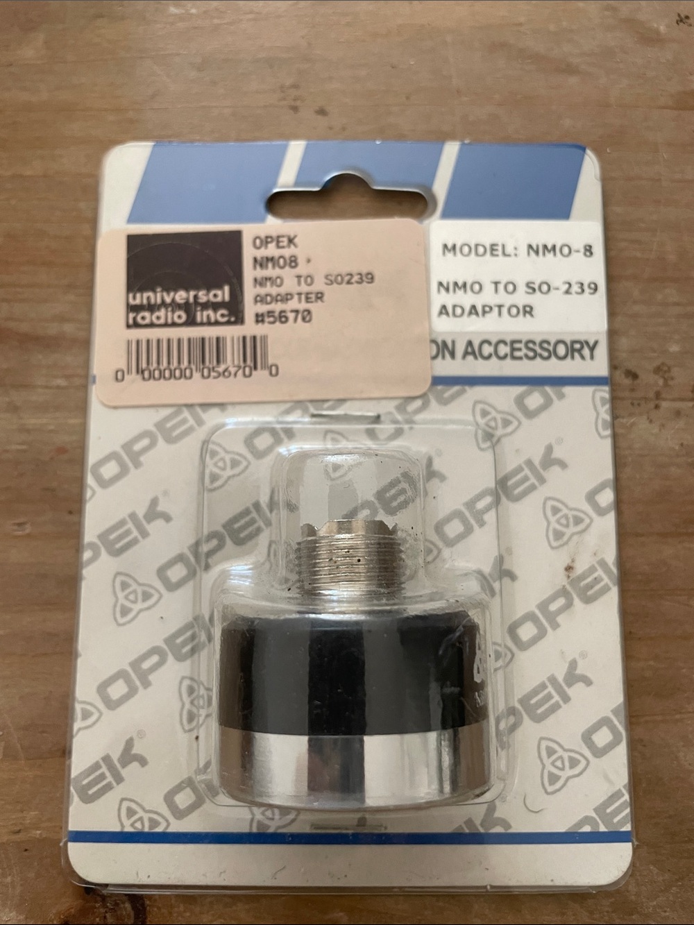 OPEK NMO-8 to SO-239 Adapter - Black/Silver Universal radio Inc